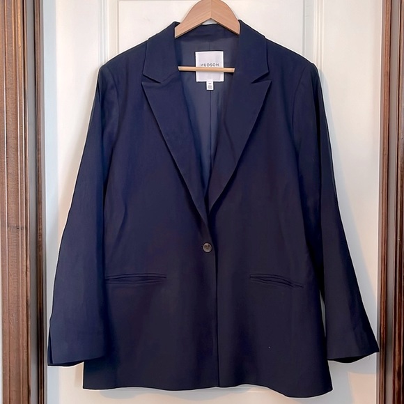 Hudson Plus Navy Linen Blazer 16W - Picture 2 of 11